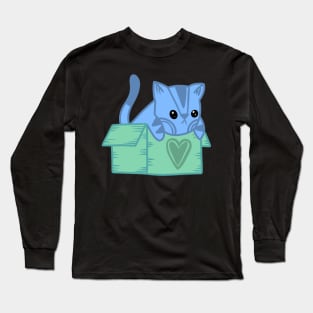 Cute Cat in a box Long Sleeve T-Shirt